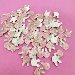 APLIQUE MINI COELHO RESINA GLITTER - 5 UNIDADES na internet