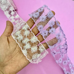 FITA TULE COM MARGARIDAS BORDADAS - METRO - comprar online