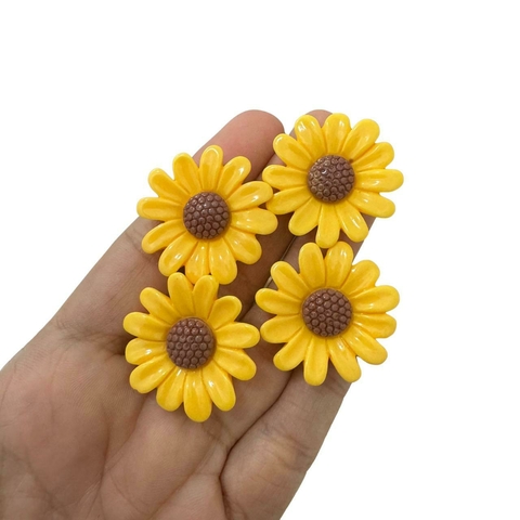 APLIQUE GIRASSOL DE RESINA 30MM - 4 UNIDADES - comprar online
