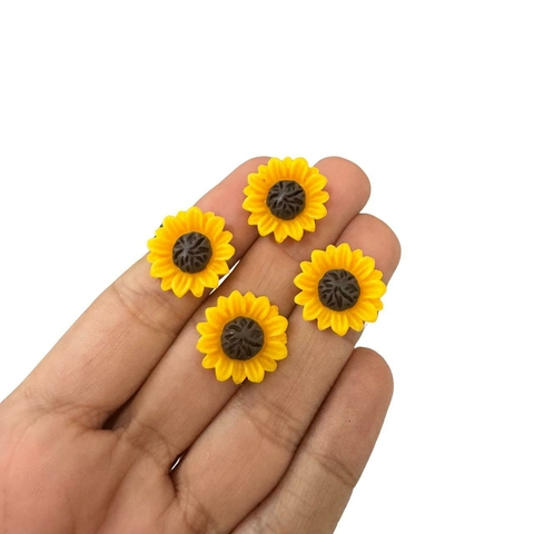 APLIQUE MINI GIRASSOL DE RESINA 15MM - 4 UNIDADES - comprar online