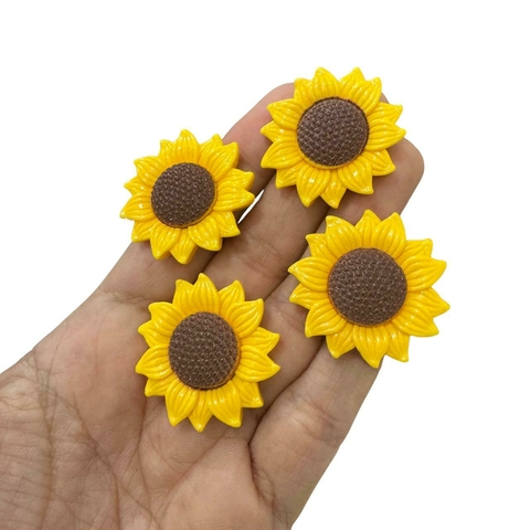 APLIQUE GIRASSOL DE RESINA 35MM - 4 UNIDADES - comprar online