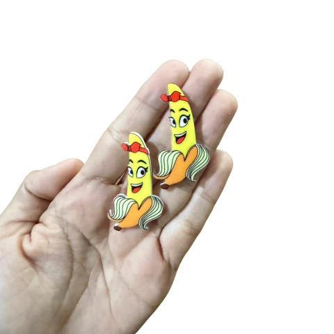 APLIQUE ACRÍLICO ESTAMPADO BANANA FINI - 2 UNIDADES - comprar online