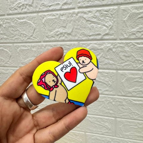APLIQUE CURVADO ACRILICO ESTAMPADO BOBBIE GOODS PSIU CORAÇÃO - UNIDADE - comprar online