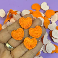 MINI APLIQUE CORAÇÃO VELUDO COTELÉ COM BORDINHA - 10 UNIDADES - loja online