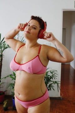 Sutiã Mariana Vermelho e Rosa - Roupa de Cima