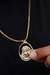 CORRENTE CADEADO (3MM) & PINGENTE FACE DE CRISTO OVAL - BANHADO EM OURO 18K - Import Coin Joias