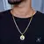 CORRENTE GRUMET DUPLO (5MM) & PINGENTE MEDALHA PERSONALIZAVEL (MEDIA) - BANHADO EM OURO 18K na internet