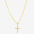 CORRENTE TIJOLINHO VENEZIANA (1,5MM) & PINGENTE CRUZ PEQUENA DETALHADA E LISA - BANHADO EM OURO 18K - comprar online