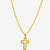 CORRENTE CADEADO (3MM) & PINGENTE CRUZ VAZADA (P) - BANHADO EM OURO 18K - comprar online