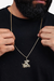 CORRENTE CADEADO (3MM) & PINGENTE SÃO JORGE M - BANHADO EM OURO 18K - loja online