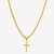 CORRENTE GRUMET LACRAIA (4MM) & PINGENTE CRUZ FACETADA (P) - BANHADO EM OURO 18K - comprar online