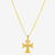 CORRENTE TIJOLINHO (1,5MM) & PINGENTE CRUZ MALTA COM JESUS (P) - BANHADO EM OURO 18K - comprar online
