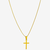 CORRENTE VENEZIANA (0.7MM) & PINGENTE CRUZ TRADICIONAL (MINI) - BANHADO EM OURO 18K - comprar online