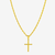 CORRENTE CADEADO (3MM) & PINGENTE CRUZ PEQUENA DETALHADA E LISA - BANHADO EM OURO 18K - comprar online