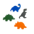 Kit 4 Cabideiro de Parede Dinossauro Kids na internet