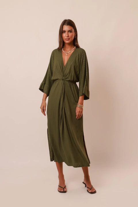 Vestido Atena Lurex Verde