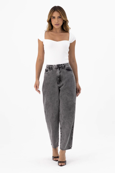 Calça Barrel Jeans Black