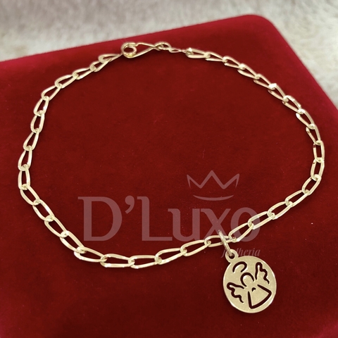 Pulseira elo laminado com anjo - comprar online