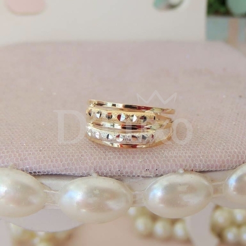 Anel dois elos em três tons - comprar online