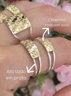 Anel ouro e prata Luxo - D'Luxo Joias