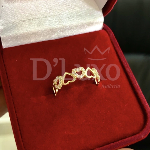 Anel de corações cravejado - comprar online