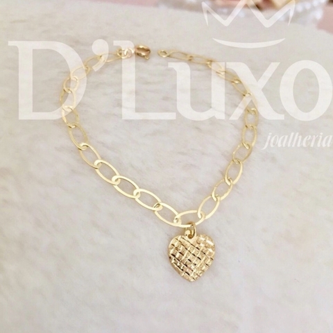 Pulseira laminada com coração - comprar online