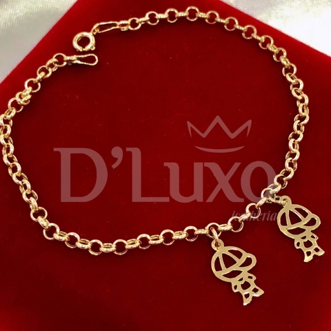 Pulseira elo portugues dois filhos(as) - comprar online