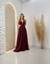 Vestido Longo Com Decote E Recorte Na Cintura