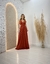 Vestido Longo Com Decote E Recorte Na Cintura - loja online