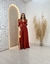 Vestido Longo Com Manga Três Quartos - loja online