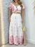 Conjunto De Cropped E Saia Bordado