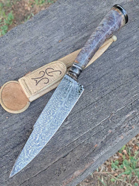 Cuchillo Damasco con cabo estabilizado | PLUMA - comprar online