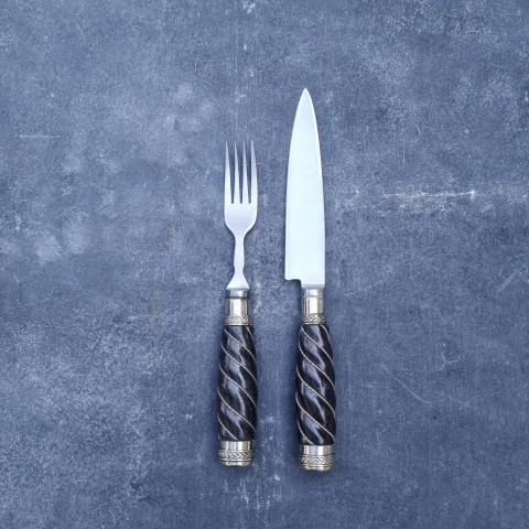 Juego individual "Galloneado negro" con VAINA | FUNDA | CAJA - comprar online