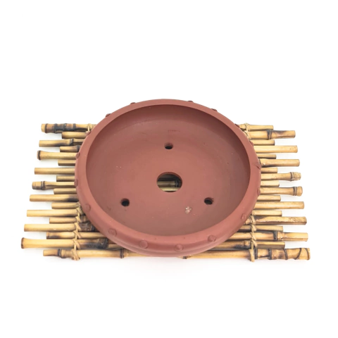 Maceta Gres Circular importada Con Botones 20x5 cm