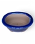 Maceta Oval 16 X 11.5 X 5.5cm ceramica esmaltada Azul labio exterior patas rectas en internet