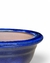 Maceta Oval 16 X 11.5 X 5.5cm ceramica esmaltada Azul labio exterior patas rectas - tienda online