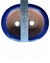 Maceta Oval 16 X 11.5 X 5.5cm ceramica esmaltada Azul labio exterior patas rectas