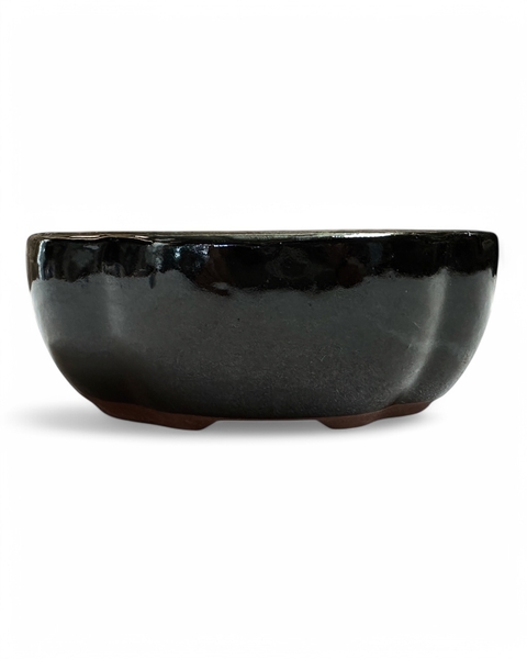 Maceta ceramica esmaltada negra mokko 12 X 9.5 X 4.5 cm- C-19 - comprar online