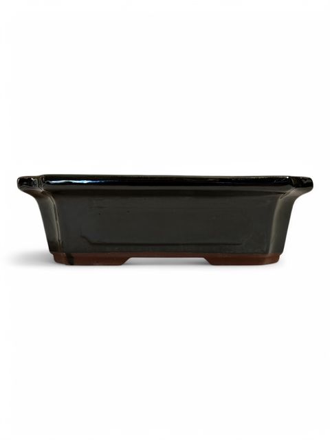 Maceta rectangular esmaltada negra labio exterior ángulo interno y patas rectas 25.5 X 18 X 8cm - C-6 - comprar online
