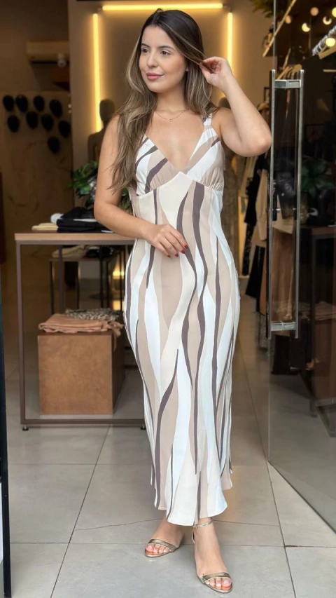 VESTIDO ALÇA EST CAMINHOS BEGE SHOULDER