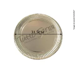 Bandeja Carton Redonda Dorada Premium N 6 31.5Cm