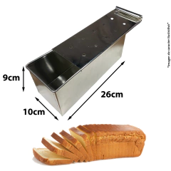 Molde para Pan Lactal 26 cm x 9 cm x 10 cm con tapa