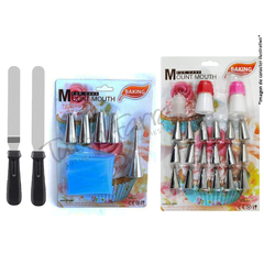 Set Bandeja Giratoria Espatula Manga Picos Cornet Batidor Tf - Tutto Farra