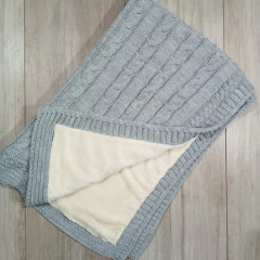 MANTA TEJIDO TRENZAS CON PIEL - comprar online