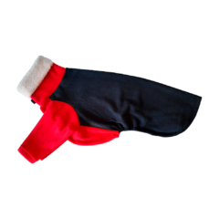 Buzo con cuello corderito Combinado Negro con Rojo - comprar online