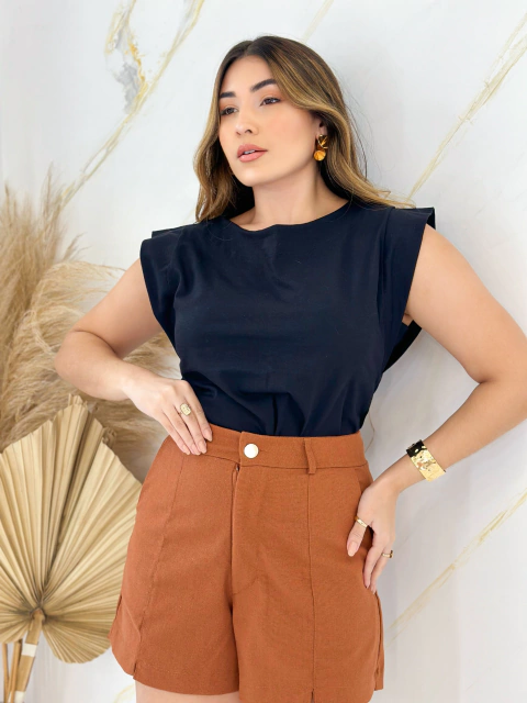 T-SHIRT MUSCLE GOLA CANOA - "PRETO"