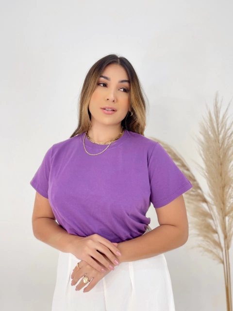T-SHIRT BÁSICA - LISA - "MAY PURPLE"