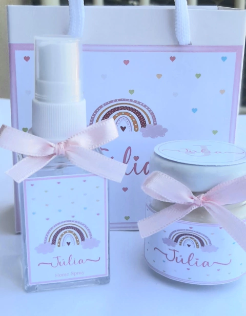 Lembrancinha home spray + vela aromatizada