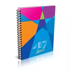 Cuaderno 21 x 27 Laprida ab7 azul tapa dura 60 hojas rayado espiral