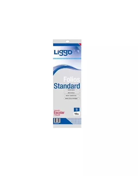 Folio Liggo standard pp 30 mic escolar x 10u